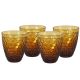 Honeycomb design amber glass tumbler set of 4
