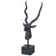 Antelope head on plinth decor ornament with tall horns