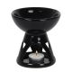 Black deep bowl tealight oil burner for fragrance oils and wax melts online at PurpleSunrise.com Southend home and gift