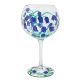 Pretty bluebell flowers painted gin glass