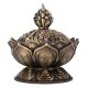 Brass lotus incense cone burner holder