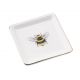 Square ceramic bee trinket ring dish at PurpleSunrise.com Southend home and gift