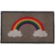 Colourful rainbow print coir doormat