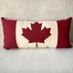 Large cushion with Canadian maple leaf in red and white