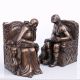 ssh i'm reading bookend pair in heavy cast bronze