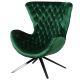 Gorgeous emerald green curved back buttoned chair. FREE Essex delivery