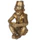 Gold thinking monkey ornament wearing Fez hat