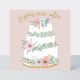Happily ever after wedding card with wedding cake by Rachel Ellen stockist Under the Sun Southend