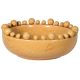 Round mustard ochre ceramic bowl balls on rim at PurpleSunrise.com with free UK delivery