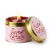 Lily Flame Rose Petals scented candle tin