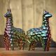 quirky llama ornament iridescent ceramic colours