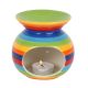 Rainbow stripe tealight oil burner for fragrance oils and wax melts online at PurpleSunrise.com Southend home and gift