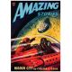 Retro science fiction poster of Hidden City by Amazing Stories book cover
