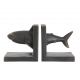 Heavy bronze effect shark bookend pair by London Ornaments stockist PurpleSunrise.com