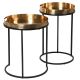brass metal side table set 2 with lift off tray top at PurpleSunrise Southend