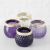 4 Purple Lilac & Clear Glass Tealight Pots