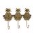 Antique Gold Pineapple Triple Wall Hook