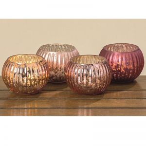 4 Assorted Pretty Blush Pink Candle Pots