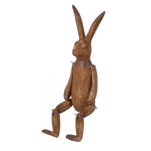 Brown Wood Effect Jointed Rabbit