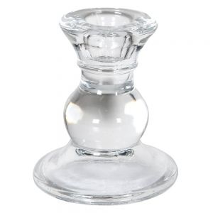 Clear Glass Dinner Candle Holder