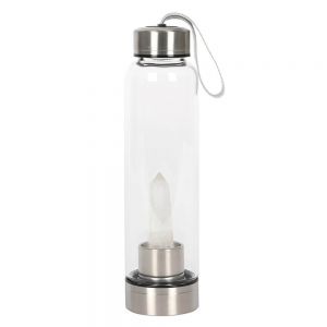 Clear Quartz Crystal Glass Water Bottle