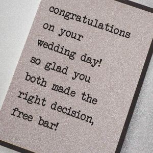 Congratulations on Your Wedding Day - Free Bar