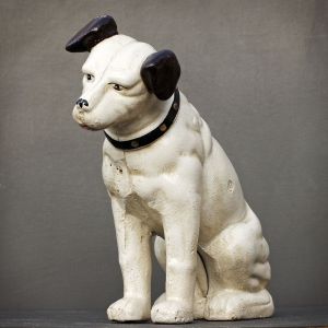 Cast Iron Antiqued Sitting Terrier Dog	