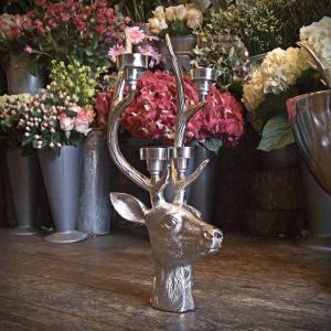 Stag Head & Antler 4 Candle Holder