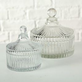 Decorative Fluted Glass Trinket/Storage Vintage Inspired Jar 